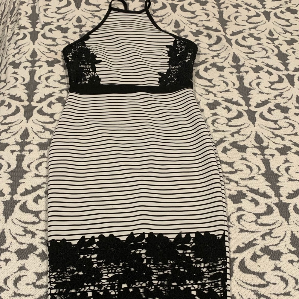 Cocktail Striped Halter Dress